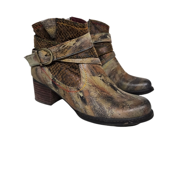 L'Artiste Spring Step Shazzam Leather Ankle Boots 5.5-6 - Picture 1 of 8